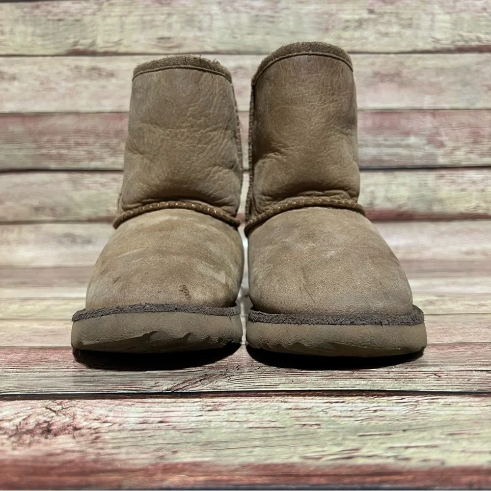 Ugg Brown Leather Classic Short Boots